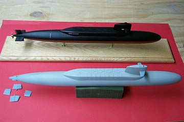 unassembled and assembled ssbn-598