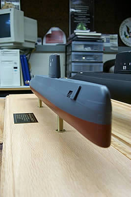 view looking down the bow of USS Nautilus